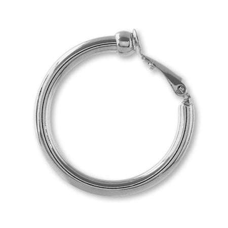 Chunky hoop earrings round rhodium color