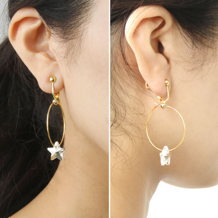 Earring converter screw spring post/hook gold