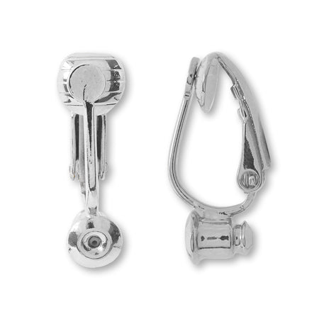 Earring converter for spring post rhodium color