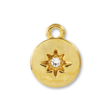 チャーム ラウンドセンター石付 クリスタル/G