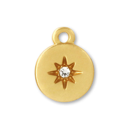 Charm with round center stone crystal/MG