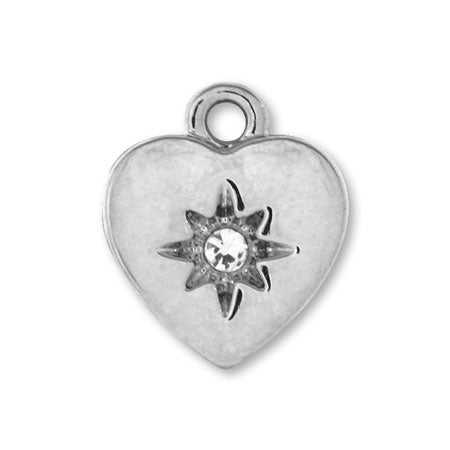 チャーム ハートセンター石付 クリスタル/RC