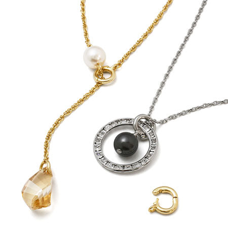 Opening/closing Vatican with round ring, rhodium color
