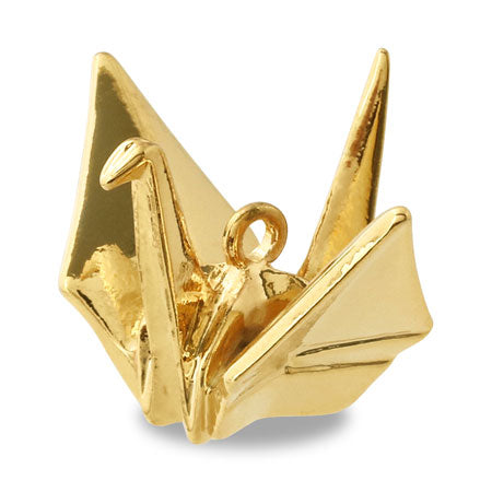 チャーム 和風 折り鶴 ゴールド