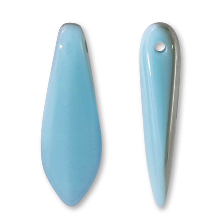 Czech Dagger Aqua Opak Half Chrome