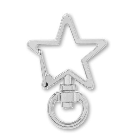 キーホルダー カラビナ 星 ニッケル
