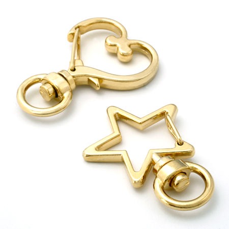 キーホルダー カラビナ ハート ゴールド