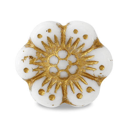Czech Flower 3: White/Gold