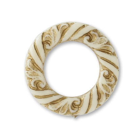 アクリル ドイツ製 リング ラウンド8 アイボリー/G