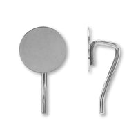 Pony hook round plate rhodium color