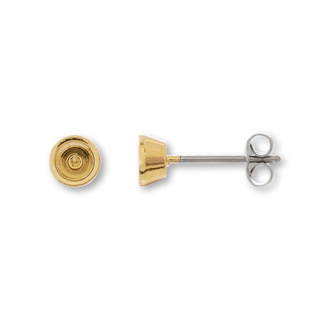 ピアス ステンレス 石座付 #1088 PP31(約4mm) ゴールド