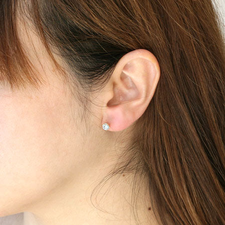 ピアス ステンレス 石座付 #1088 PP31(約4mm) ロジウムカラー