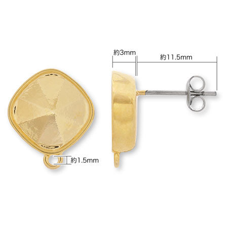 ピアス ステンレス 石座カン付 #4470 10mm ゴールド