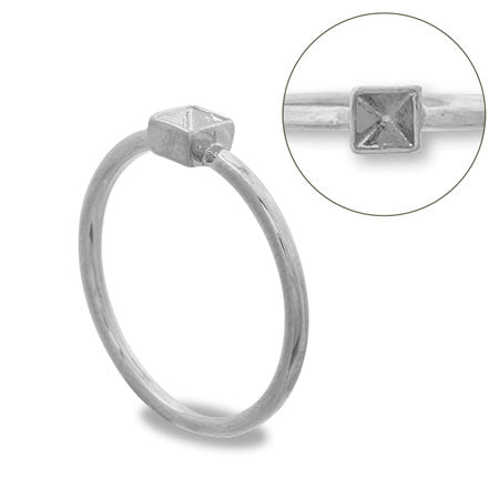 4428 3mm rhodium collar with ring stone seat