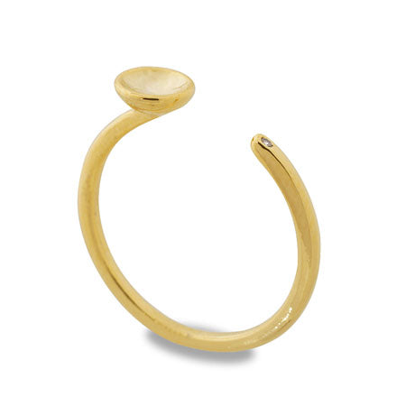 Fork ring stand one side bowl approx. 5mm cubic zirconia/G