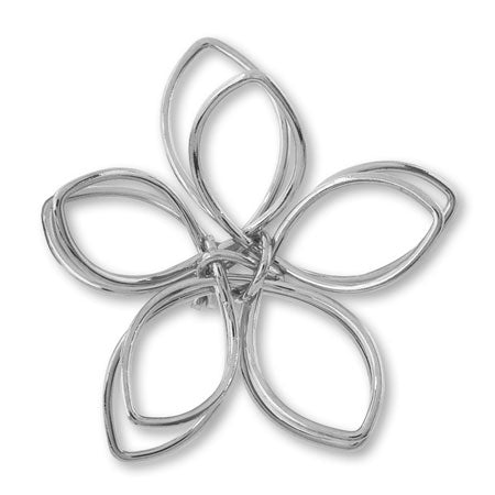 Metal parts wire flower 3D No.1 rhodium color