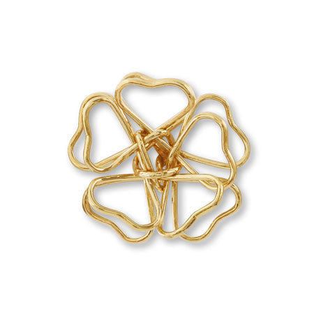 Metal parts wire flower 3D No.3 gold