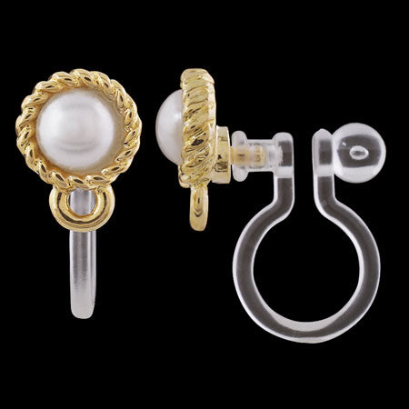 Twisted frame resin earring gold