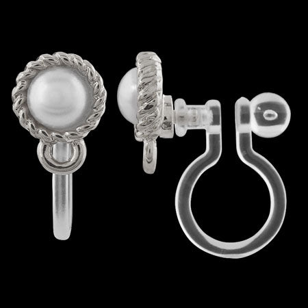 Resin earrings with twist frame, rhodium color
