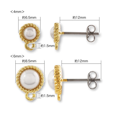 Stainless steel earrings with twist frame, rhodium color
