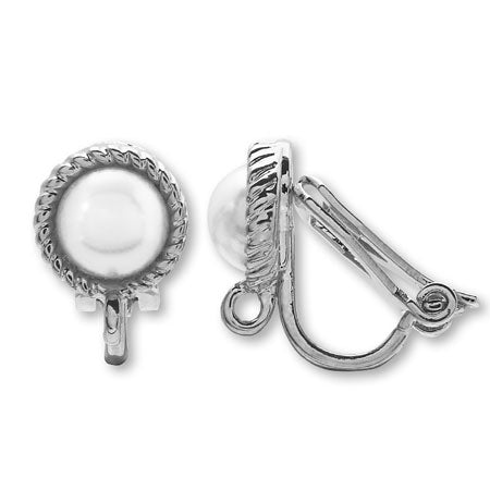 Earrings with twist frame rhodium color