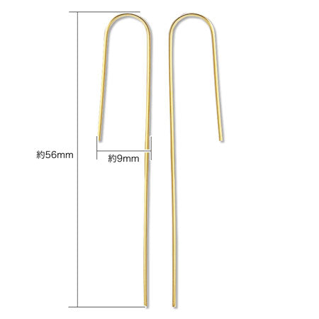 Earrings wire U-shaped deformation gold
