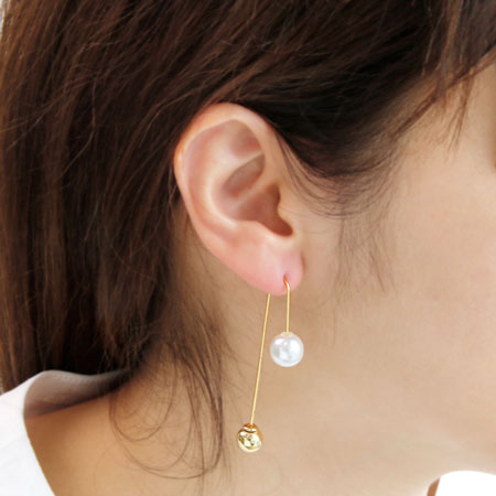 Earrings wire U-shaped deformation gold