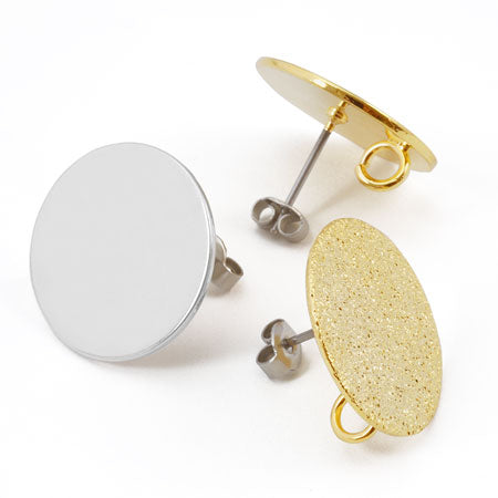 Stainless steel earrings stardust with plate lining rhodium color