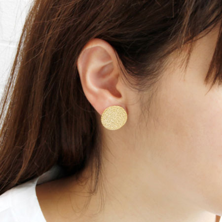 Stainless steel earrings stardust with plate lining rhodium color