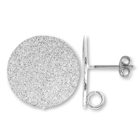 Stainless steel earrings stardust with plate lining rhodium color