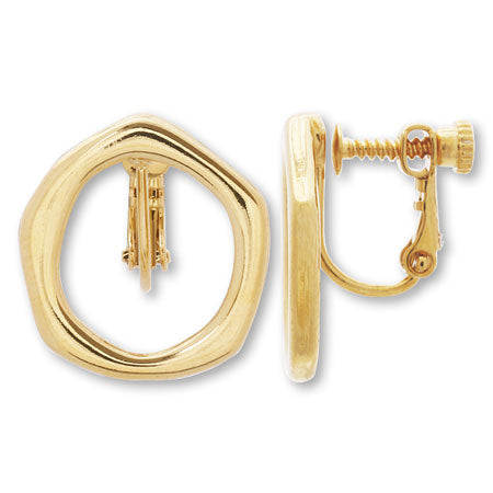 イヤリング メタルリング 多角形 ゴールド