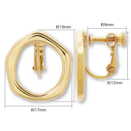 イヤリング メタルリング 多角形 ゴールド