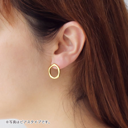 イヤリング メタルリング 多角形 ゴールド
