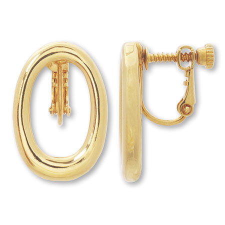 イヤリング メタルリング オーバル 縦穴 ゴールド