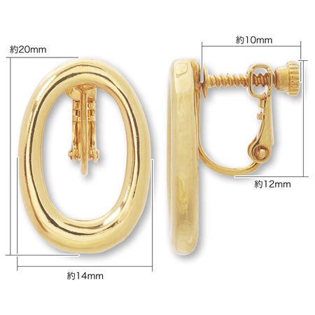 イヤリング メタルリング オーバル 縦穴 ゴールド