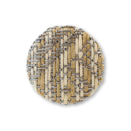 くるみパーツ ラウンド ラタン風ラメ ナチュラル/ガンメタ【アウトレット】