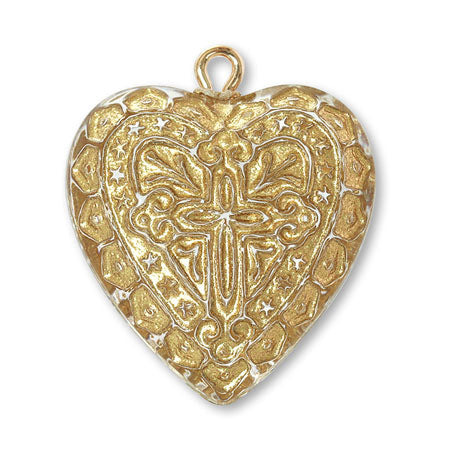 アクリル ドイツ製 ハート カン付 クリスタル/G