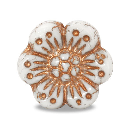 Czech Flower 3 White/Bronze
