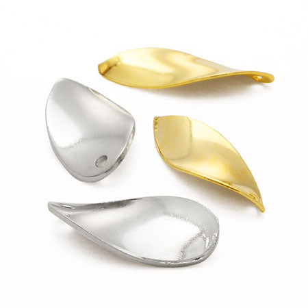 メタルパーツ ツイストリーフ 1穴 ゴールド