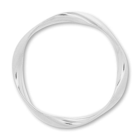 Metal Rings: Twist Square Rodium-Color