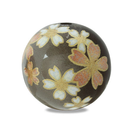 Transfer spider beads cherry blossom black