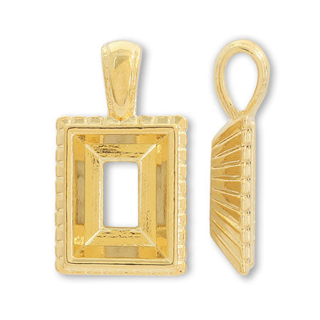 国産キャスト バチカン付石座 #4527 8×6mm用 ゴールド