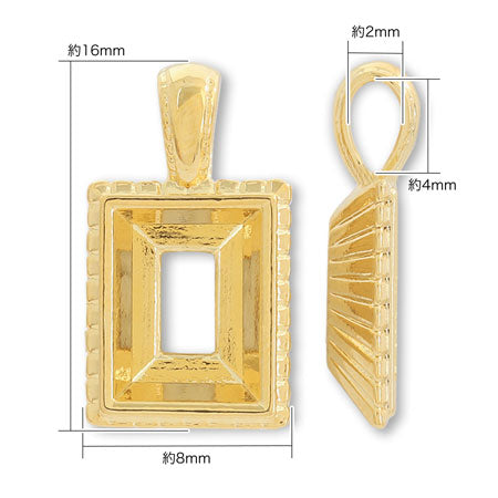 国産キャスト バチカン付石座 #4527 8×6mm用 ロジウムカラー