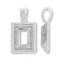 国産キャスト バチカン付石座 #4527 8×6mm用 ロジウムカラー