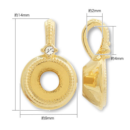 国産キャスト バチカン付石座 #1088 SS29(約6mm)用 ロジウムカラー