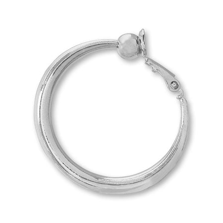 Light hoop earrings round rhodium color