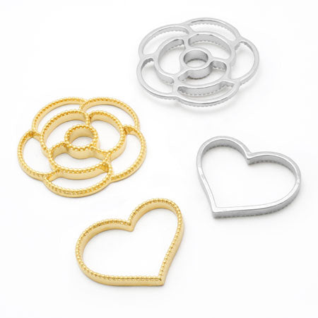 Clay base camellia frame rhodium color