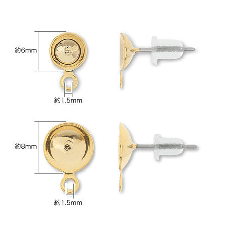 ステンレスピアス おわんカン付 ロジウムカラー