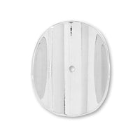 メタルパーツ ラウンドプレート カーブ センターホール ロジウムカラー【アウトレット】