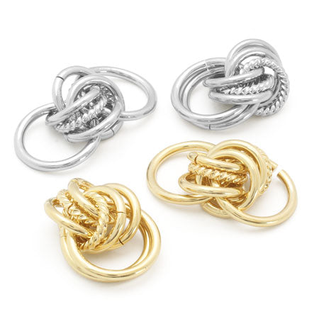 Combination Metal Parts Metal Ring 8 Round Round Rhodium Color